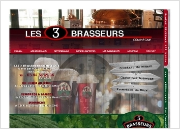 Site du restaurant les Trois Brasseurs de Compiègne (Oise)