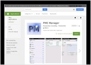 Gestion courante pour les entreprises de services.
Cette application vous permettra de suivre la gestion de votre entreprise de service.
-Gestion des projets
-Des tâches
-Des factures
-des devis
-Les règlements
-Les notes de frais
-Les frais kilométriques.

Toutes les informations importantes sont sous vos mains.

Cette application peut également se répliquer avec la version Windows de PME Manager.
Cette version Windows est plus complète et vous offrira par exemple un tableau de bord pour synthétiser la situation de votre entreprise.